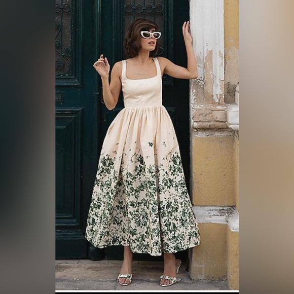 NWT ANTONIO MELANI Cream Tiered Cut Out Sundress Sz 18 - Picture 3 of 6